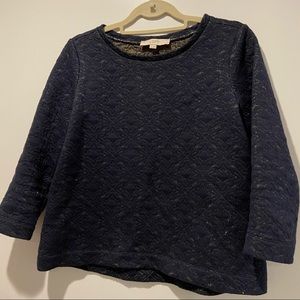 Loft navy top (quilted with gold details)